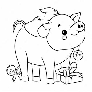 Christmas Pig Coloring Page 48073-38011