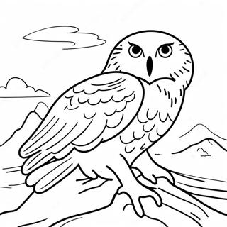 Majestic Snowy Owl In Flight Coloring Page 48114-38044