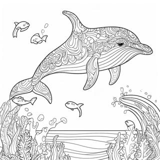 Whale Swimming In The Ocean Coloring Page 4811-3833