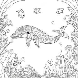 Whale Swimming In The Ocean Coloring Page 4811-3835