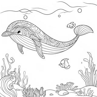 Whale Swimming In The Ocean Coloring Page 4811-3836