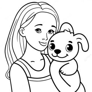 Girl With Dog Coloring Pages