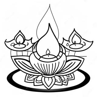 Colorful Diwali Diyas Coloring Page 481-392