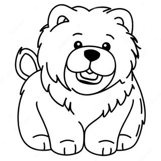 Fluffy Chow Chow Coloring Page 48244-38144