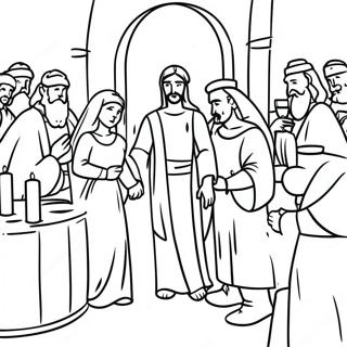 Wedding At Cana Coloring Pages