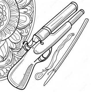 Vintage Shotgun Coloring Page 48304-38193