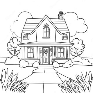 Charming House With Garden Coloring Page 48354-38237