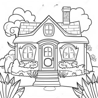 Charming House With Garden Coloring Page 48354-38238