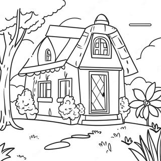 Charming House With Garden Coloring Page 48354-38239