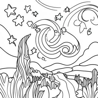 Starry Night Sky Coloring Page 48403-38273