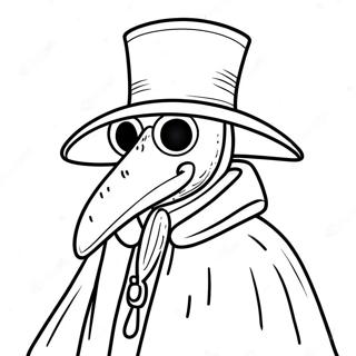 Mysterious Plague Doctor In Cloak Coloring Page 48454-38315