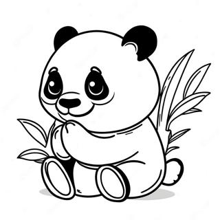 Cute Panda Eating Bamboo Coloring Page 48464-38327