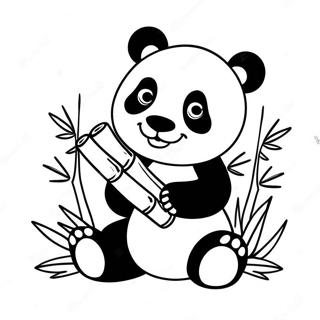 Cute Panda Eating Bamboo Coloring Page 48464-38328