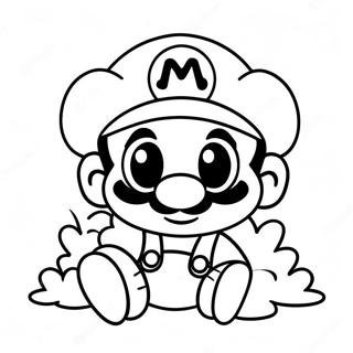 Página Para Colorir Do Bebê Mario Fofo Com Chapéu 48474-38333