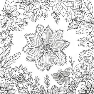 Johanna Basford 2017 Calendar Floral Coloring Page 48503-38354