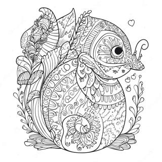 Johanna Basford 2017 Calendar Whimsical Animals Coloring Page 48504-38357