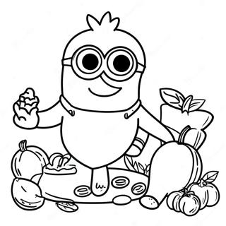 Minion Thanksgiving Feast Coloring Page 48523-38366