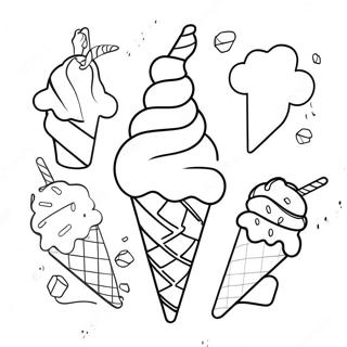 Unicorn Ice Cream Coloring Pages