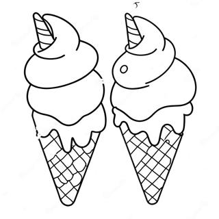 Unicorn Ice Cream Cone Coloring Page 48573-38407