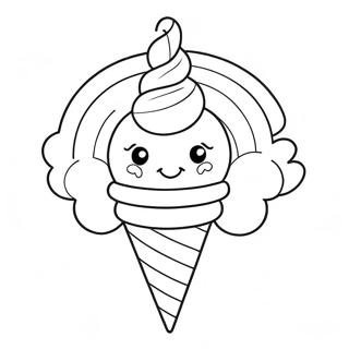 Unicorn Ice Cream Cone Coloring Page 48573-38408