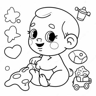 Adorable Baby John Playing With Toys Coloring Page 48624-38468