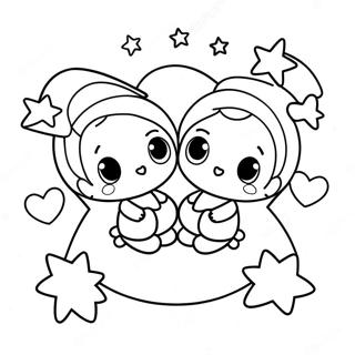 Little Twin Stars Sanrio Coloring Pages