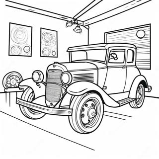 Vintage Mechanic Garage Coloring Page 48774-38598