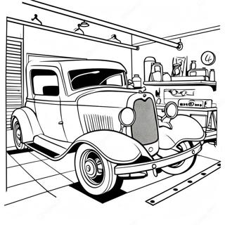 Vintage Mechanic Garage Coloring Page 48774-38599