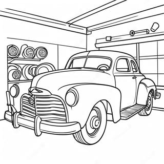 Vintage Mechanic Garage Coloring Page 48774-38600