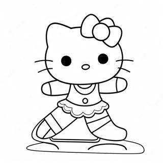 Hello Kitty Ice Skating Coloring Pages