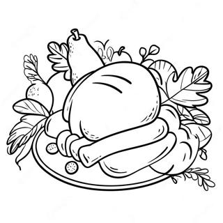 Thanksgiving Feast Table Coloring Page 48833-38609