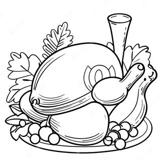 Thanksgiving Feast Table Coloring Page 48833-38612