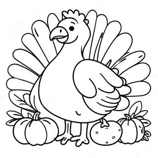 Colorful Thanksgiving Turkey Coloring Page 48834-38625