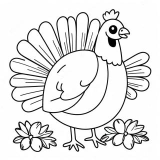 Colorful Thanksgiving Turkey Coloring Page 48834-38626