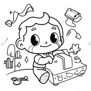 Boy Playing With Toys Coloring Page 48843-38621