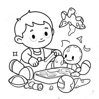 Boy Playing With Toys Coloring Page 48843-38622