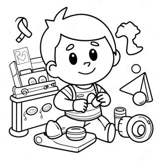 Boy Playing With Toys Coloring Page 48843-38624