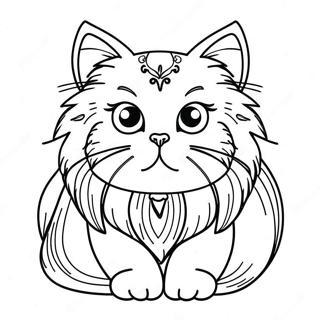 Persian Cat Coloring Page 48853-38636