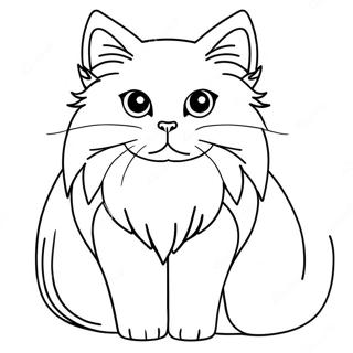 Fluffy Persian Cat Coloring Page 48854-38641