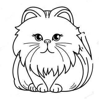 Fluffy Persian Cat Coloring Page 48854-38643