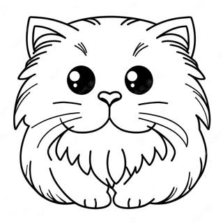 Fluffy Persian Cat Coloring Page 48854-38644