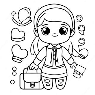 Cute Roblox Preppy Girl With Accessories Coloring Page 48884-38658