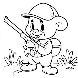 Lustiges Elmer Fudd Jagd Ausmalbild 48894-38671