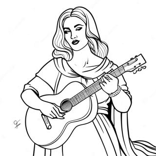 Madonna Mit Gitarre Ausmalbild 48904-38665