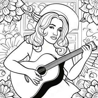 Madonna Mit Gitarre Ausmalbild 48904-38666