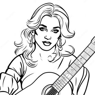 Madonna Mit Gitarre Ausmalbild 48904-38668