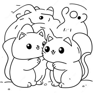 Cute Battle Cats In Action Coloring Page 48914-38678