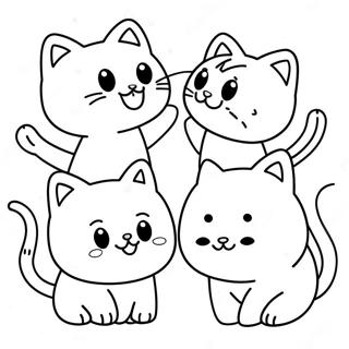 Cute Battle Cats In Action Coloring Page 48914-38680