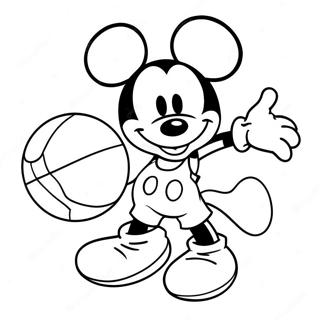 Mickey Mouse Basketbol Boyama Sayfaları