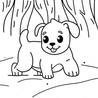 Playful Puppy In Snow Coloring Page 48974-38734